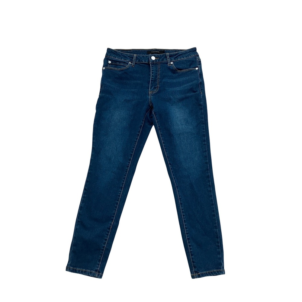 Tahari Kelly Womens 6P Dark Wash Mid Rise Skinny Jeans Blue Denim Stretch Pants